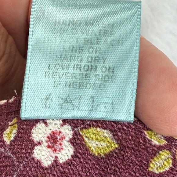 Good Luck Gem Floral A Line Skirt Button Accent Burgundy Midi Cottagecore Womens - Picture 5 of 8